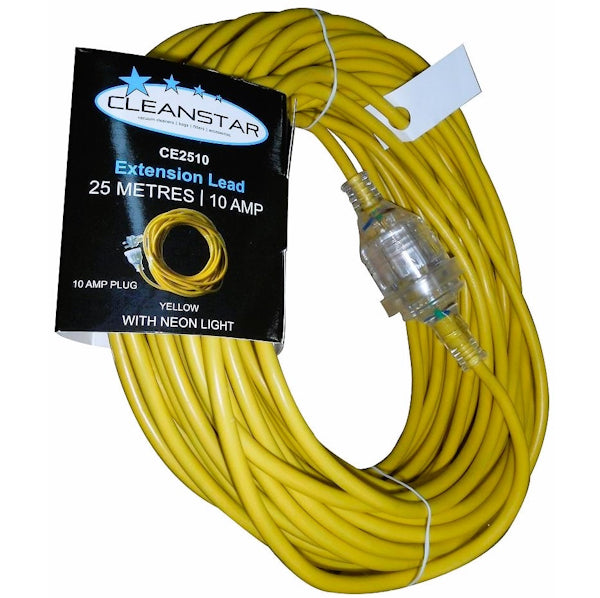 CleanStar Pty Ltd | Extension Cable Yellow 10 Amp 25 Metres | Crystalwhite Cleaning Supplies Melbourne