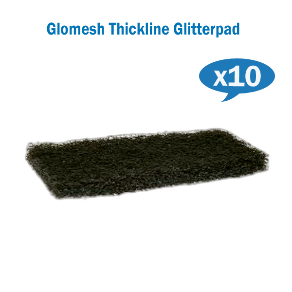 Edco | Glomesh Black Rectangular Glitterpad X 10 250mm x 115mm | Crystalwhite Cleaning Supplies Melbourne