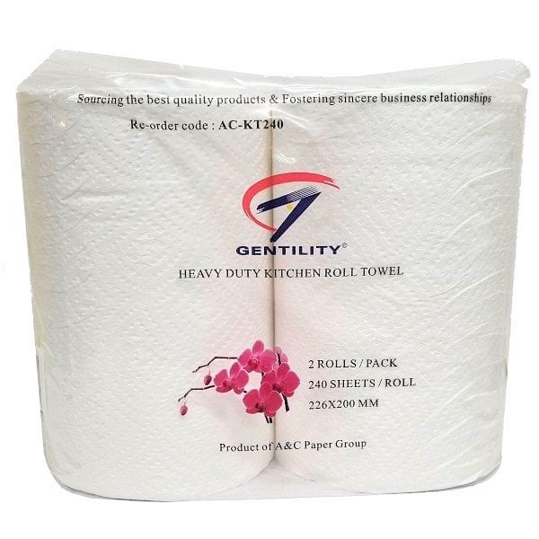 A & C  Gentility | Heavy Duty Kitchen Roll Towel Perforated | Crystalwhite Cleaning Supplies Melbourne