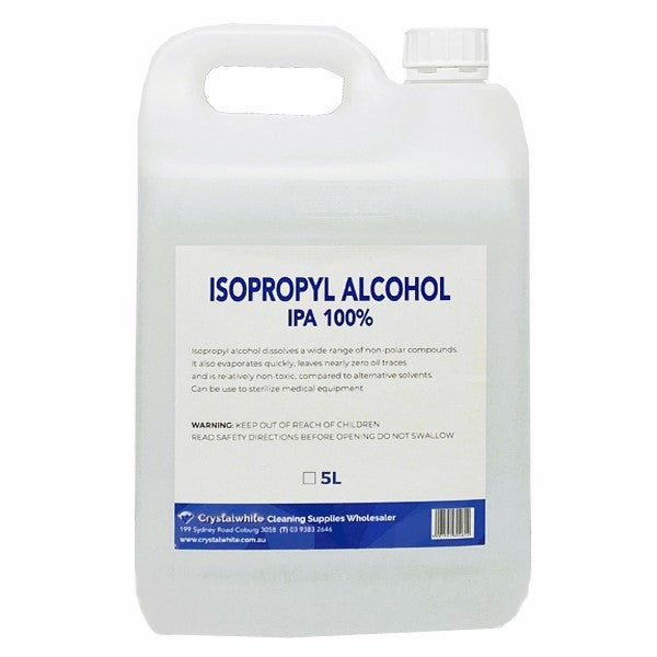 Crystalwhite | Isopropanol Alcohol 100% IPA 5Lt | Crystalwhite Cleaning Supplies Melbourne
