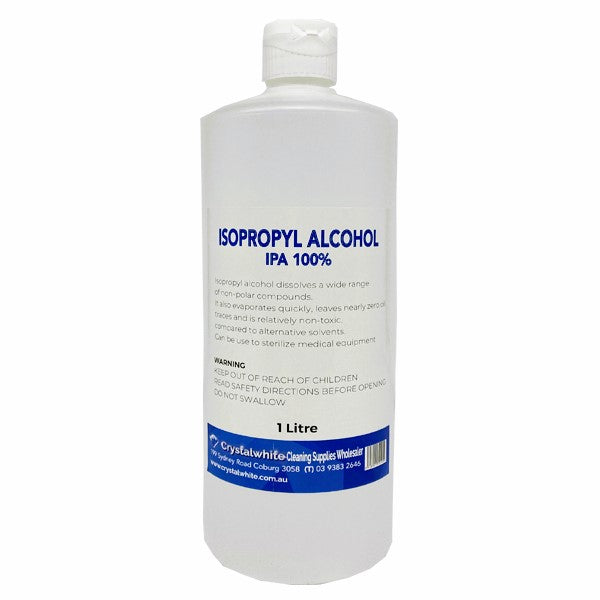 Crystalwhite | Isopropanol Alcohol 100% IPA 1Lt | Crystalwhite Cleaning Supplies Melbourne