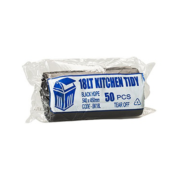 Kitchen Tidy Small 18Lt Black Bin liner | Crystalwhite Cleaning Supplies Melbourne