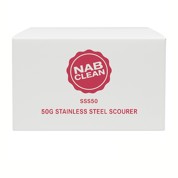 NAB | Stainless Steel Scourer 50g Carton | Crystalwhite Cleaning Supplies Melbourne