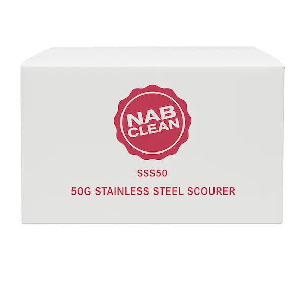 NAB | Stainless Steel Scourer 50g Carton | Crystalwhite Cleaning Supplies Melbourne