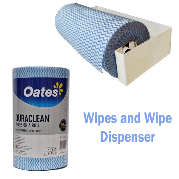 Oates | Oates Duraclean Chux Multipurpose Wipes Extra H.D Roll 90 sheets 30 X 50cm | Crystalwhite Cleaning Supplies Melbourne