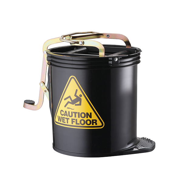 Oates | Contractor Wringer Mop Bucket 15Lt Black | Crystalwhite Cleaning Supplies Melbourne