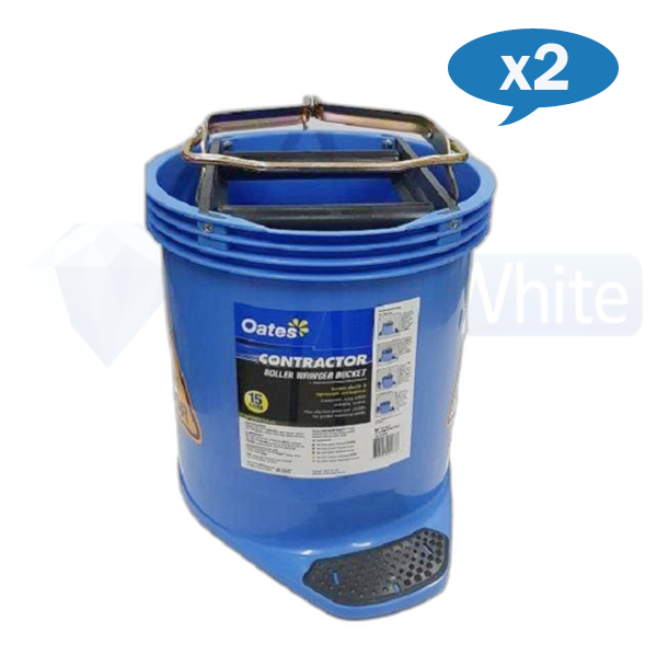 Oates | Contractor Wringer Mop Bucket 15Lt Blue carton quantity | Crystalwhite Cleaning Supplies Melbourne