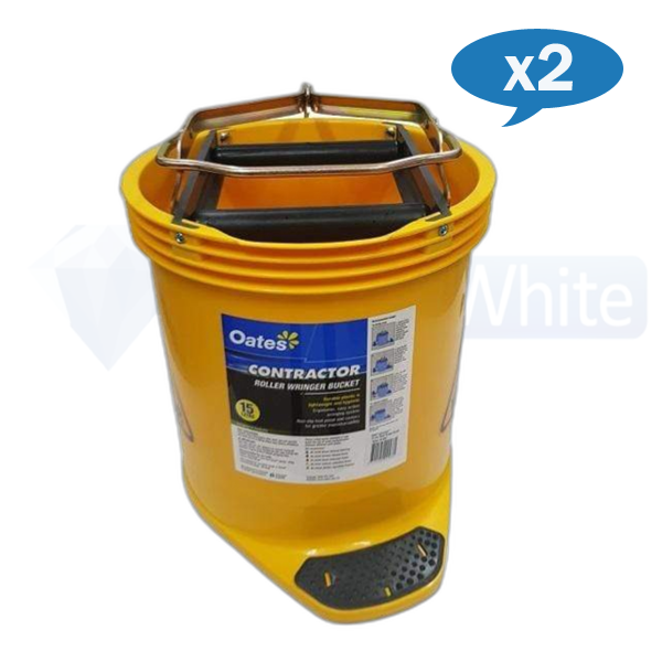 Oates | Contractor Wringer Mop Bucket 15Lt Yellow carton quantity | Crystalwhite Cleaning Supplies Melbourne