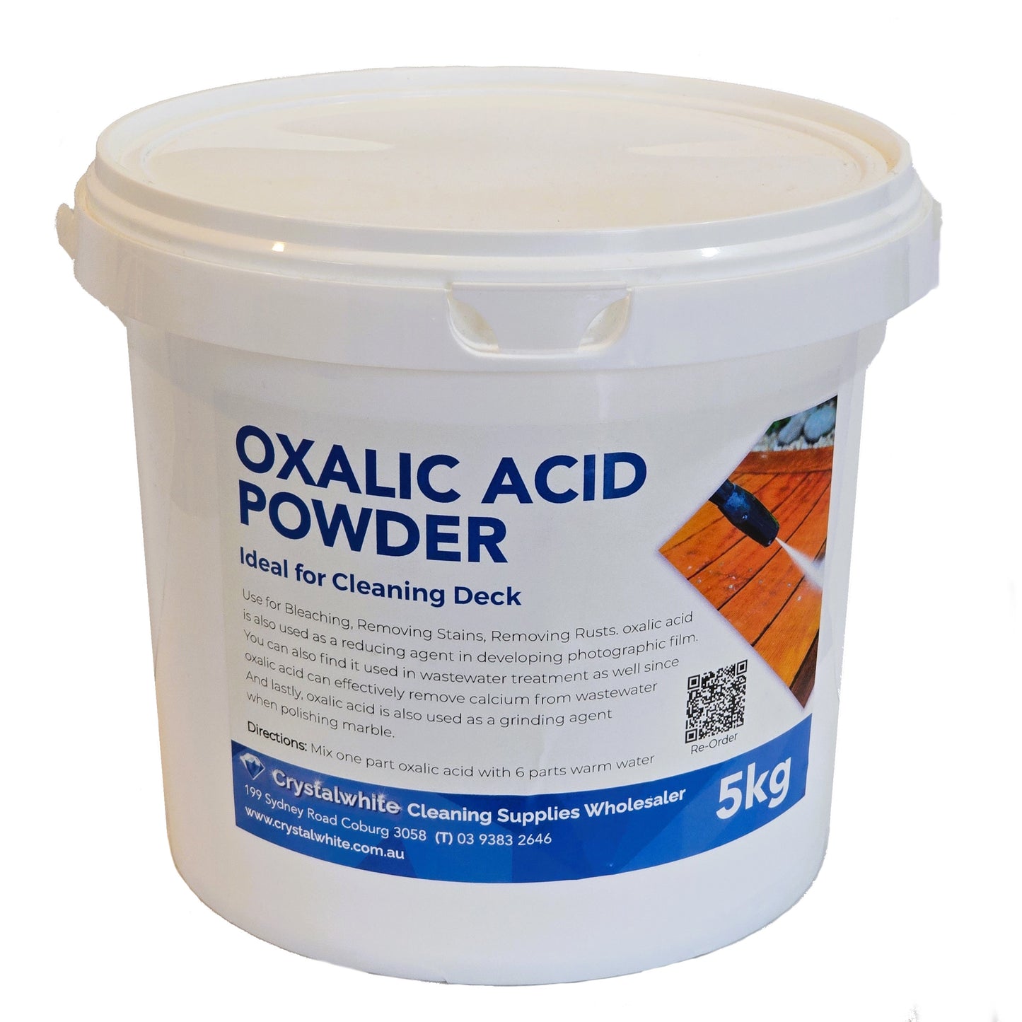 Crystalwhite | Oxalic Acid 5Kg | Crystalwhite Cleaning Supplies Melbourne