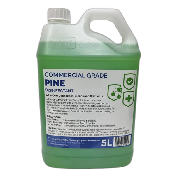 Crystalwhite Cleaning Supplies | Commercial Grade Disinfectant Pine 5Lt | Crystalwhite Cleaning Supplies Melbourne