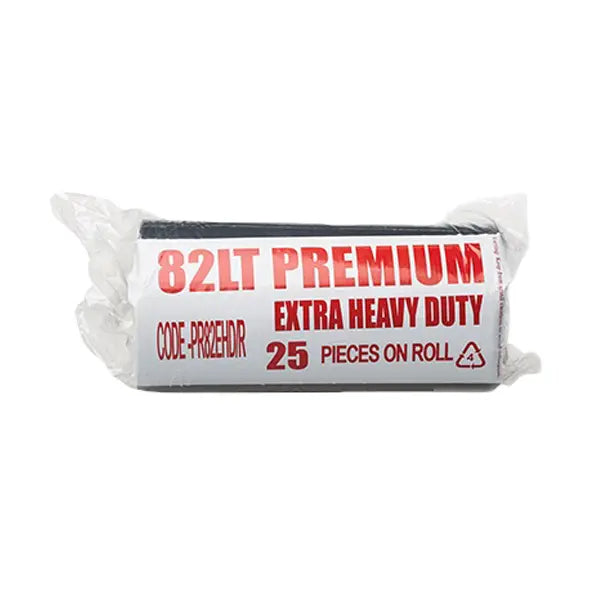 Austar Packaging | Premium Extra Heavy Duty 82Lt Black Bin Liners Roll | Crystalwhite Cleaning Supplies Melbourne