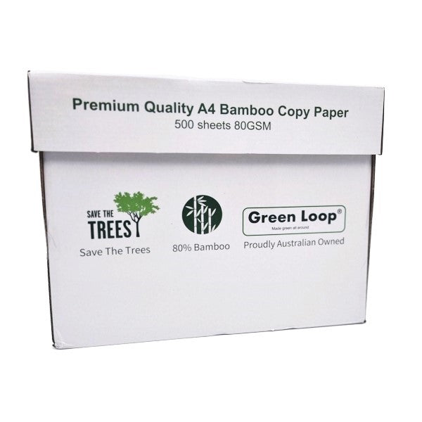 Premium Quality A4 Bamboo Copy Paper Box of 5 Reams 500 sheets 80GSM | Crystalwhite Cleaning Supplies Melbourne
