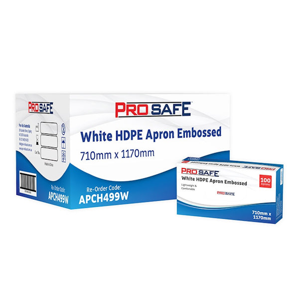Austar Packaging | ProSafe HDPE Embossed 500 Apron White | Crystalwhite Cleaning Supplies Melbourne