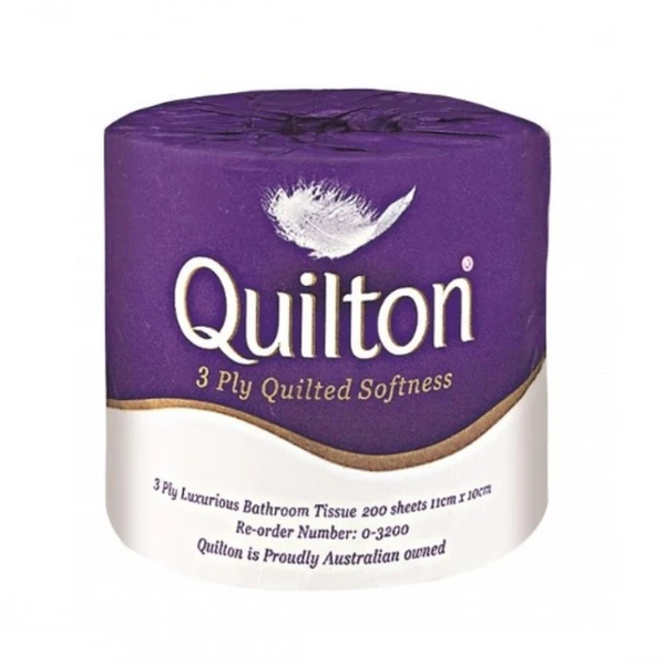 Quilton | Super Premium 3 Ply Toilet Paper 48 Rolls Individually Wrapped | Crystalwhite Cleaning Supplies Melbourne