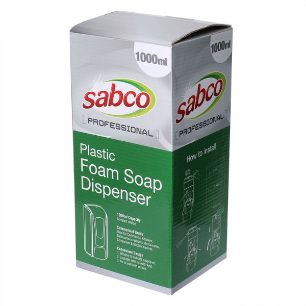 Sabco | Plastic Foam Soap Dispenser | Crystalwhite Cleaning Supplies Melbourne
