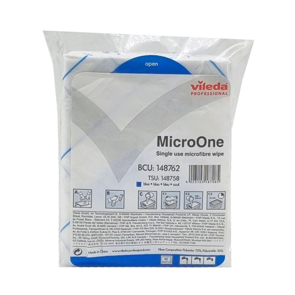 Vileda Profissional | MicroOne Microfibre Wipe Blue | Crystalwhite Cleaning Supplies Melbourne