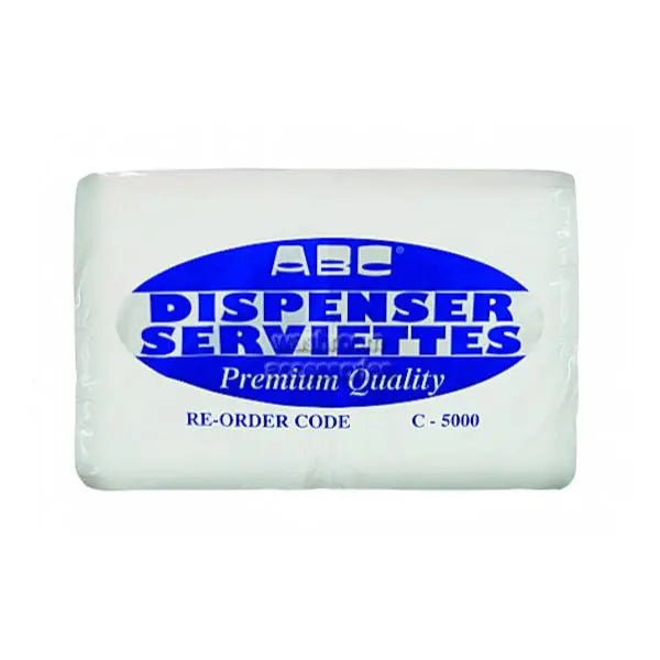 ABC Tissues | Compact Fold Napkins 1 Ply 215mm x 205mm | Crystalwhite Cleaning Supplies Melbourne