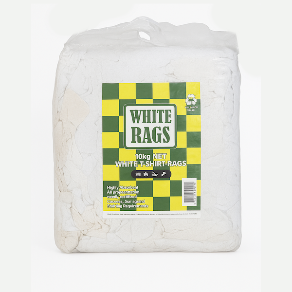 Crystalwhite | Rag 10kg Bag White | Crystalwhite Cleaning Supplies Melbourne