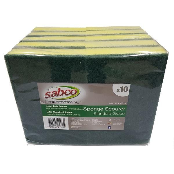Sabco | Sabco Sponge & Scourer Green and Yellow | Crystalwhite Cleaning Supplies Melbourne