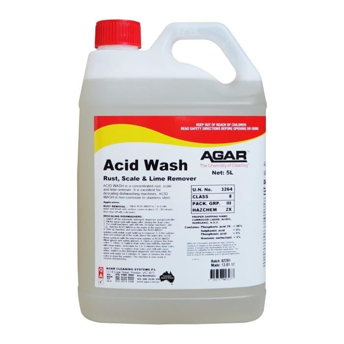 Agar | Acid Wash 5Lt Rust, Scale and Lime Remover | Crystalwhite Cleaning Supplies Melbourne