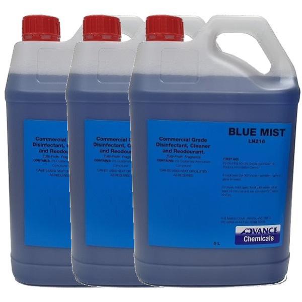 Advance Chemicals | Blue Mist Disinfectant 3x5Lt | Crystalwhite Cleaning Supplies Melbourne