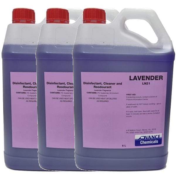 Advance Chemicals | Lavender Disinfectant, Cleaner and Deodorant 3x5Lt | Crystalwhite Cleaning Supplies Melbourne
