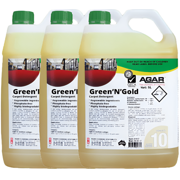 Agar | GREEN N GOLD 3 X 5Lt Carpet Cleaner Detergent | Crystalwhite Cleaning Supplies Melbourne