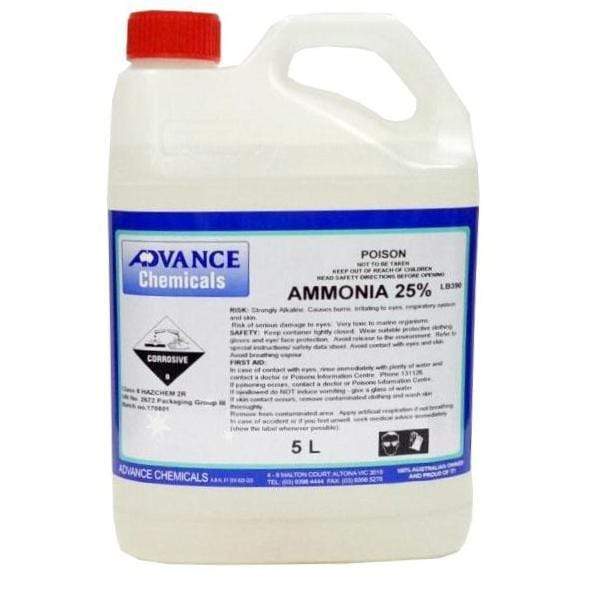 Advance Chemicals | Clear Ammonia 25% 5Lt General Purpose Cleaner | Crystalwhite Cleaning Supplies Melbourne