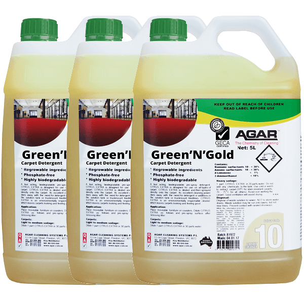 Crystalwhite Cleaning Supplies | Agar GREEN N GOLD Carpet Cleaner Detergent | Crystalwhite Cleaning Supplies Melbourne
