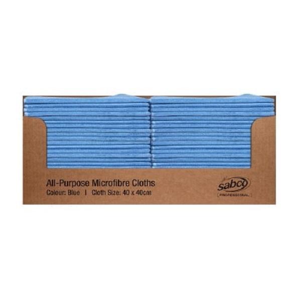 Sabco | All Purpose Blue Microfibre Cloths | Crystalwhite Cleaning Supplies Melbourne