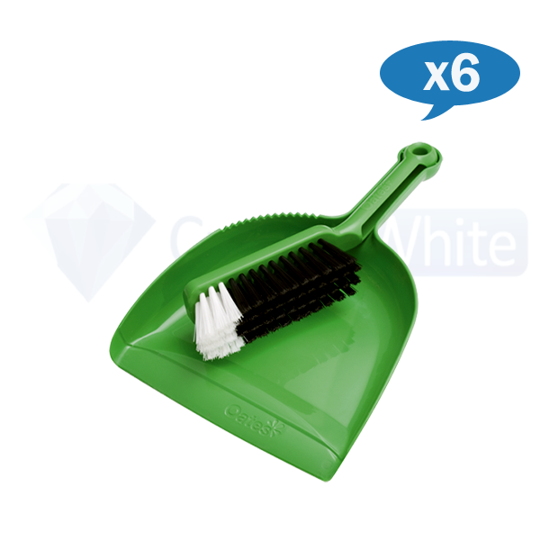 Oates | Dust Pan & Bannister Set Carton Quantity Green | Crystalwhite Cleaning Supplies Melbourne