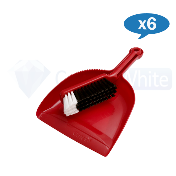 Oates | Dust Pan & Bannister Set Carton Quantity Red | Crystalwhite Cleaning Supplies Melbourne