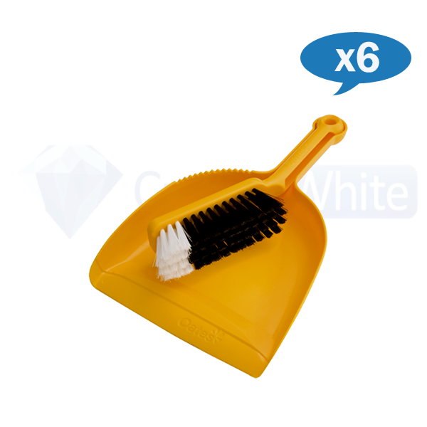 Oates | Dust Pan & Bannister Set Carton Quantity Yellow | Crystalwhite Cleaning Supplies Melbourne