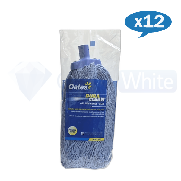 Duraclean | Blue Mop Head 400g Carton Quantity | Crystalwhite Cleaning Supplies Melbourne