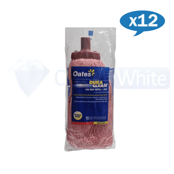 Duraclean | Red Mop Head 400g Carton Quantity | Crystalwhite Cleaning Supplies Melbourne