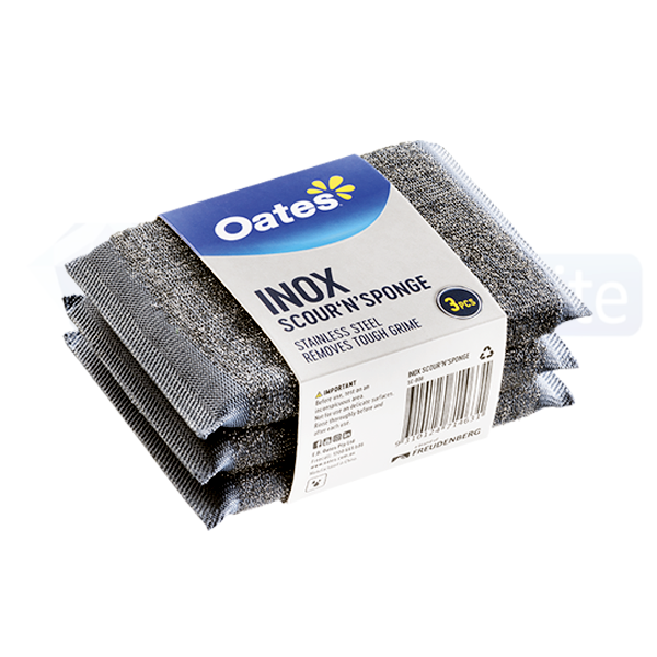 Oates | Inox Stainless Steel Scour N Sponge | Crystalwhite Cleaning Supplies Melbourne