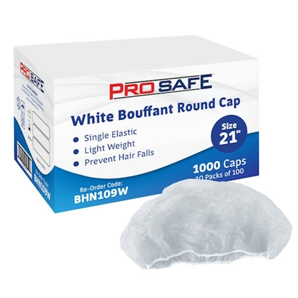 Austar Packaging | ProSafe Mob White Round Cap Hair Net 21 Inches Bouffant  Crystalwhite Cleaning Supplies Melbourne