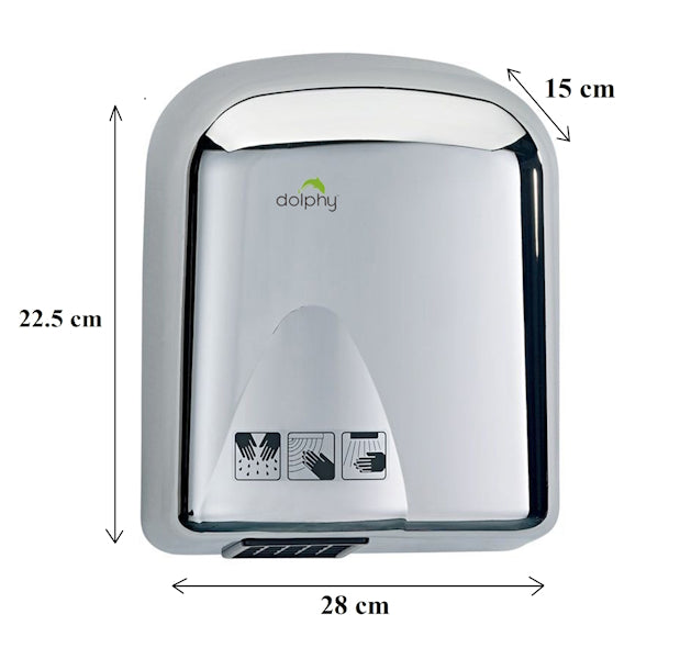 Dolphy | Tranquil Stainless Steel Hand Dryer 1650W | Crystalwhite Cleaning Supplies Melbourne