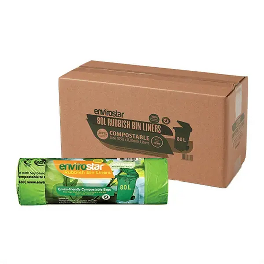 Envirostar 80Lt EHD Compostable Bin Liner 43um | 100 Bags Austar Packaging