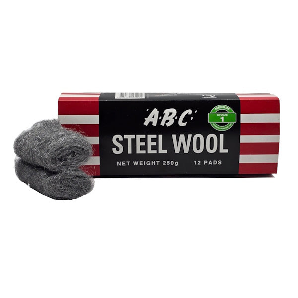 Edco | ABC Steel Wool 250g 12 Sleeves Grade 1, 2, 00, 000 or 0000 | Crystalwhite Cleaning Supplies Melbourne