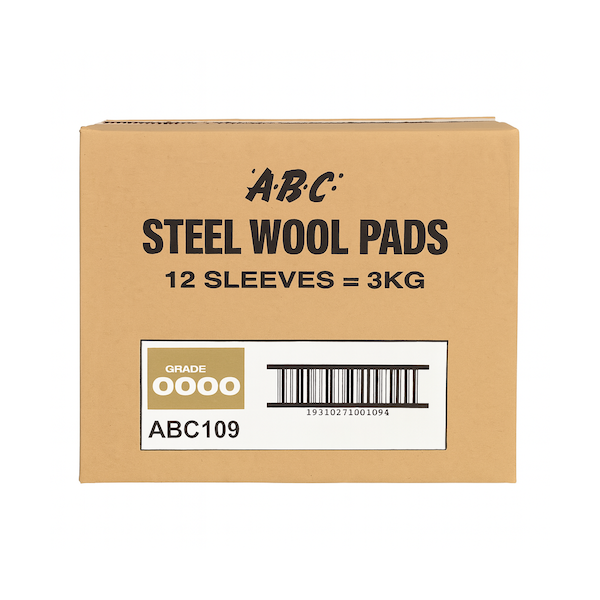 ABC Steel Wool 250g 12 Sleeves Grade  0000 Carton | Crystalwhite Cleaning Supplies Melbourne