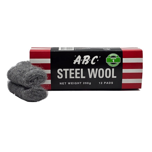 Edco | ABC Steel Wool 250g 12 Sleeves Grade 1,  000 or 0000 | Crystalwhite Cleaning Supplies Melbourne