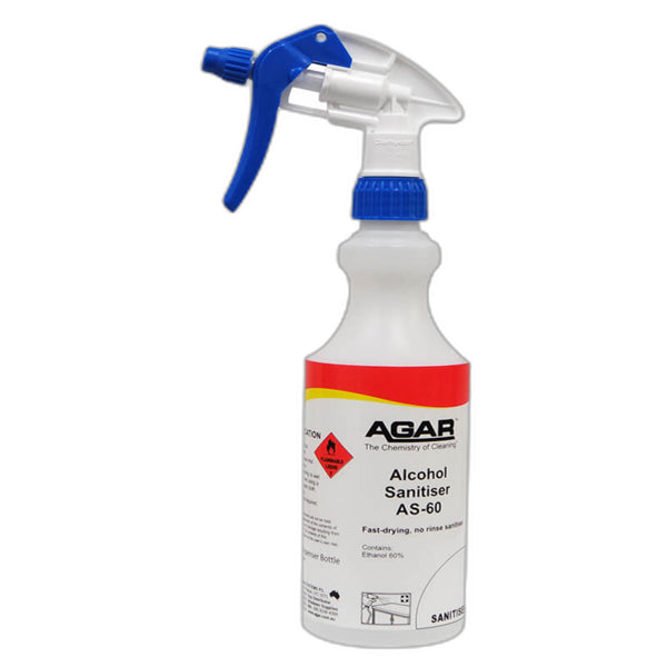 Agar | Alcohol Sanitiser AS-60 500ml Empty Bottle | Crystalwhite Cleaning Supplies Melbourne