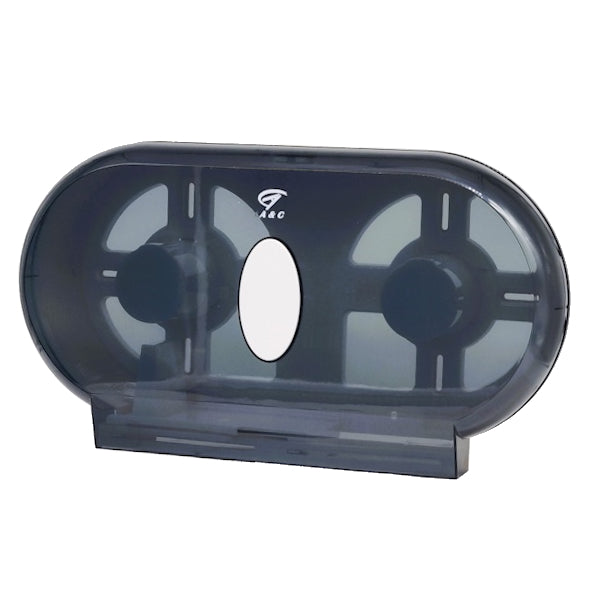 Gentility | Black Jumbo Twin Toilet Roll Dispenser | Crystalwhite Cleaning Supplies Melbourne