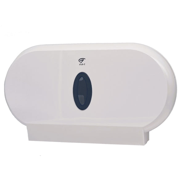 Gentility | White Jumbo Twin Toilet Roll Dispenser | Crystalwhite Cleaning Supplies Melbourne
