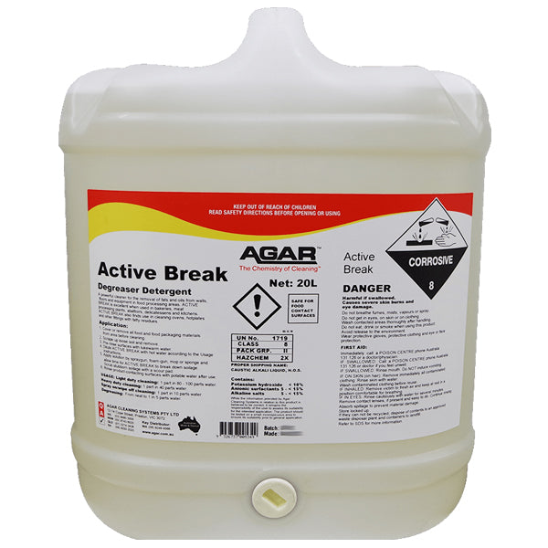 Agar | Active Break Kitchen Degreaser 20Lt | Crystalwhite Cleaning Supplies Melbourne