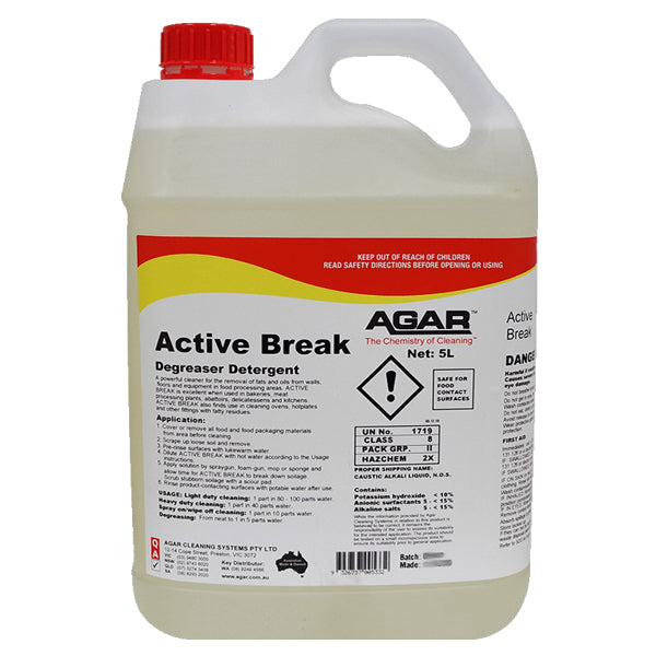 Agar | Active Break Kitchen Degreaser 5Lt | Crystalwhite Cleaning Supplies Melbourne