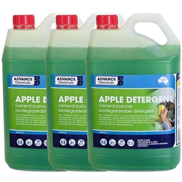 Advance Chemicals | Apple Sink Dishwashing Detergent 3X5Lt | Crystalwhite Cleaning Supplies Melbourne