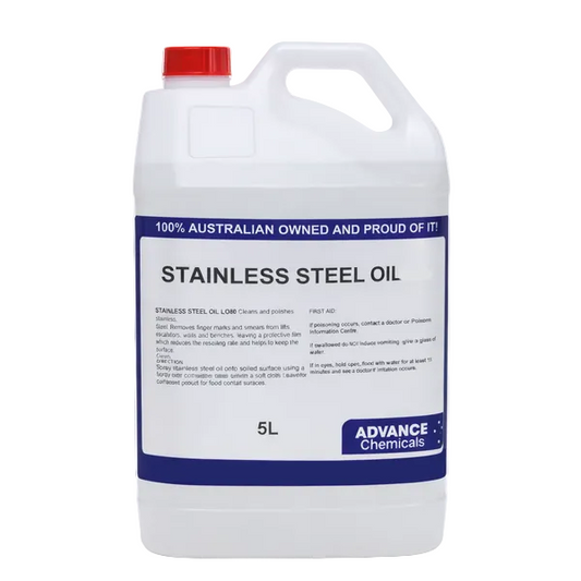 Advance Chemicals | Stainless Steel Oil 5Lt | Crystalwhite Cleaning Supplies Melbourne