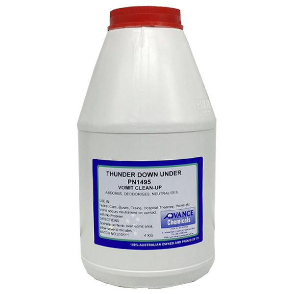 Advance Chemicals | Thunder Down Under Vomit Cleaner 4Kg | Crystalwhite Cleaning Supplies Melbourne